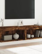 vidaXL ТВ шкафове с LED осветление 2 бр опушен дъб 60x30x30 см