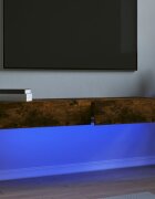 vidaXL ТВ шкафове с LED осветление 2 бр опушен дъб 60x35x155 см