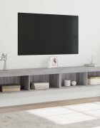 vidaXL ТВ шкафове с LED осветление 2 бр сив сонома 100x30x30 см