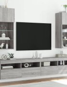 vidaXL ТВ шкафове с LED осветление 2 бр сив сонома 405x30x90 см