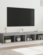 vidaXL ТВ шкафове с LED осветление 2 бр сив сонома 80x30x30 см