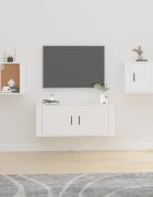 vidaXL ТВ шкафове със стенен монтаж 2 бр бели 40x345x40 см