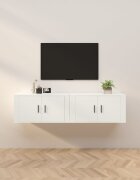 vidaXL ТВ шкафове със стенен монтаж 2 бр бели 80x345x40 см