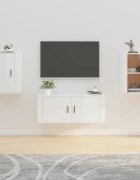 vidaXL ТВ шкафове със стенен монтаж 2 бр бял гланц 40x345x60 см