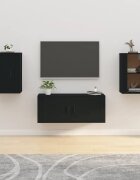 vidaXL ТВ шкафове със стенен монтаж 2 бр черни 40x345x60 см