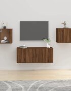 vidaXL ТВ шкафове със стенен монтаж 2 бр кафяв дъб 40x345x40 см
