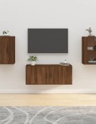 vidaXL ТВ шкафове със стенен монтаж 2 бр кафяв дъб 40x345x60 см