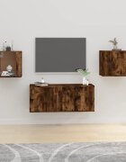 vidaXL ТВ шкафове със стенен монтаж 2 бр опушен дъб 40x345x40 см