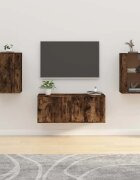 vidaXL ТВ шкафове със стенен монтаж 2 бр опушен дъб 40x345x60 см