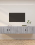 vidaXL ТВ шкафове със стенен монтаж 2 бр сив сонома 100x345x40 см