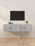 vidaXL ТВ шкафове със стенен монтаж 2 бр сив сонома 80x345x40 см