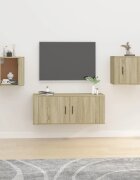 vidaXL ТВ шкафове със стенен монтаж 2 бр сонома дъб 40x345x40 см
