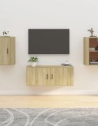 vidaXL ТВ шкафове със стенен монтаж 2 бр сонома дъб 40x345x60 см