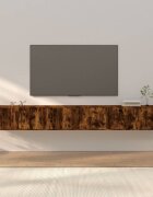 vidaXL ТВ шкафове със стенен монтаж 3 бр опушен дъб 100x345x40 см
