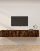 vidaXL ТВ шкафове със стенен монтаж 3 бр опушен дъб 80x345x40 см