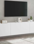 vidaXL ТВ шкафове за стенен монтаж 2 бр бели 80x30x41 см