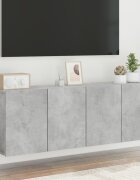 vidaXL ТВ шкафове за стенен монтаж 2 бр бетонно сив 60x30x41 см
