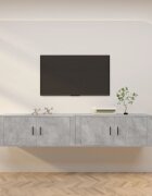 vidaXL ТВ шкафове за стенен монтаж 2 бр бетонно сиви 100x345x40 см