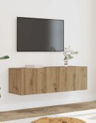 vidaXL ТВ шкафове за стенен монтаж 2 бр дъб артизан 100x30x30 см