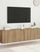 vidaXL ТВ шкафове за стенен монтаж 2 бр дъб артизан 80x30x41 см