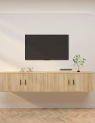 vidaXL ТВ шкафове за стенен монтаж 2 бр сонома дъб 100x345x40 см