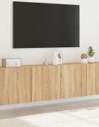 vidaXL ТВ шкафове за стенен монтаж 2 бр сонома дъб 80x30x41 см