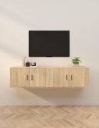 vidaXL ТВ шкафове за стенен монтаж 2 бр сонома дъб 80x345x40 см