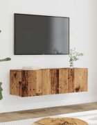 vidaXL ТВ шкафове за стенен монтаж 2 бр старо дърво 100x30x30 см