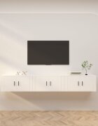 vidaXL ТВ шкафове за стенен монтаж 3 бр бели 80x345x40 см