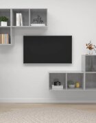 vidaXL ТВ шкафове за стенен монтаж 4 бр бетонно сив инженерно дърво