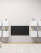vidaXL ТВ шкафове за стенен монтаж 8 бр бели 305x30x30 см
