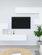 vidaXL ТВ шкафове за стенен монтаж Бял инженерно дърво