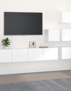 vidaXL ТВ шкафове за стенен монтаж Бял инженерно дърво