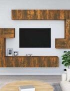 vidaXL ТВ шкафове за стенен монтаж oпушен дъб инженерно дърво