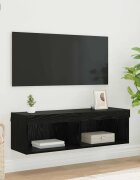 vidaXL TV стенен шкаф 100 x 30 x 30 cm Черния дъб Инженерна дървесина