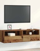 vidaXL TV стенен шкаф 100 x 30 x 30 cm Старо дърво Инженерна дървесина