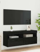 vidaXL TV стенен шкаф 100 x 30 x 40 см Черния дъб Инженерна дървесина