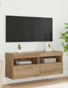 vidaXL TV стенен шкаф 100 x 30 x 40 см Дъб Инженерна дървесина