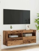 vidaXL TV стенен шкаф 100 x 30 x 40 см Старо дърво Инженерна дървесина