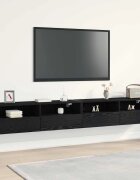 vidaXL TV стенен шкаф 2 бр. Черен дъб Инженерна дървесина