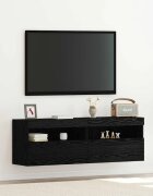 vidaXL TV стенен шкаф 2 бр. Черен дъб Инженерна дървесина
