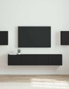 vidaXL TV стенен шкаф 2 бр. Черно Инженерна дървесина