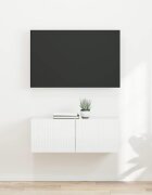 vidaXL TV стенен шкаф 2 бр. Гланц бяло Инженерна дървесина