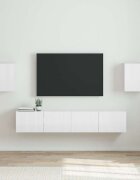 vidaXL TV стенен шкаф 2 бр. Гланц бяло Инженерна дървесина