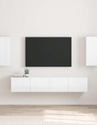 vidaXL TV стенен шкаф 2 бр. Гланц бяло Инженерна дървесина
