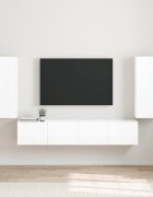vidaXL TV стенен шкаф 2 бр. Гланц бяло Инженерна дървесина