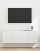 vidaXL TV стенен шкаф 2 бр. Лъскаво бяло Инженерна дървесина