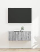 vidaXL TV стенен шкаф 2 бр. Сив Сонома Инженерна дървесина