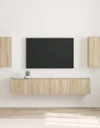 vidaXL TV стенен шкаф 2 бр. Сонома Инженерна дървесина