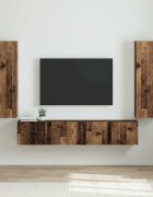 vidaXL TV стенен шкаф 2 бр. Старо дърво Инженерна дървесина
